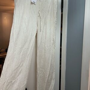 Cream Linen Pants